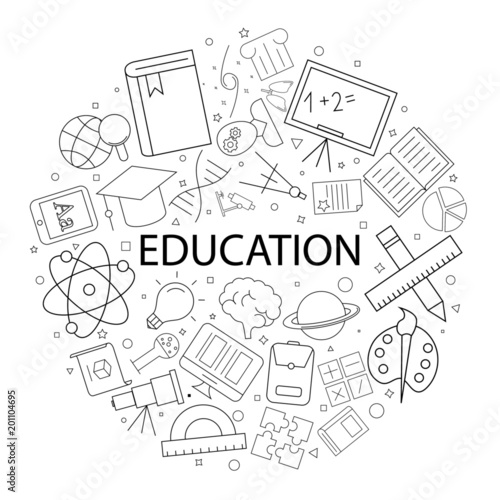 Vector education pattern with word. Education background