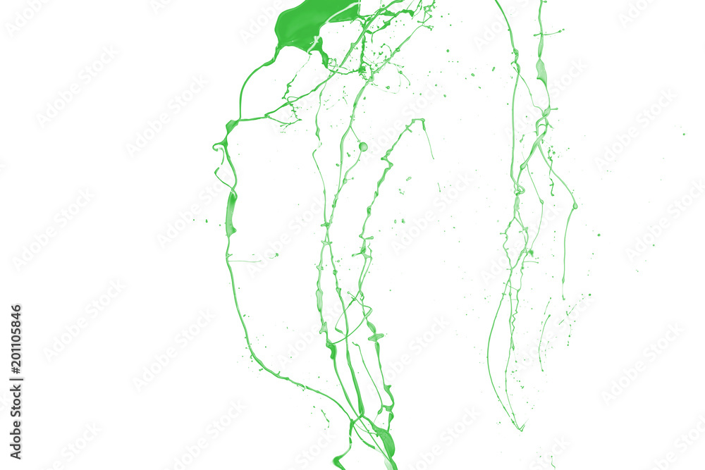 Green paint splash isolated on white background. Green paint splash isolated on white background.