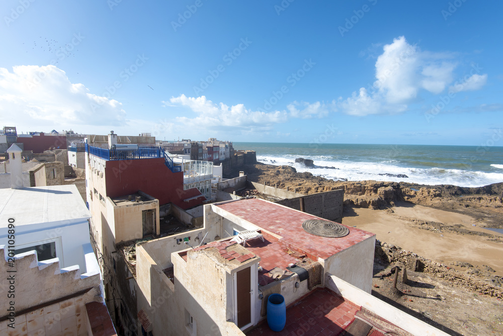 Traditional buildings of Medina district in Essaouira Morocco