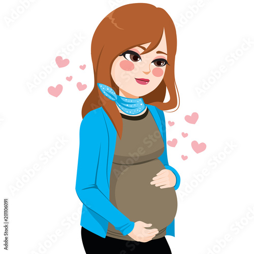 Young beautiful pregnant gi...