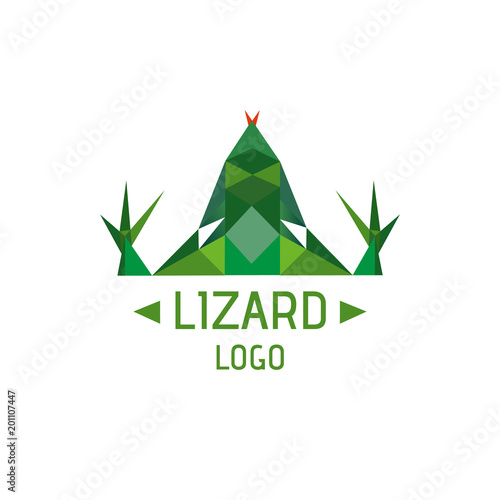 Green lizard logo. Stylish modern logotype.