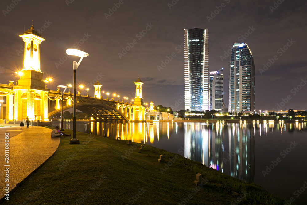 Putrajaya night view, Federal territory of Malaysia. Putrajaya night view, Federal territory of Malaysia.
