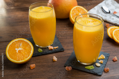 Fresh orange-mango smoothie