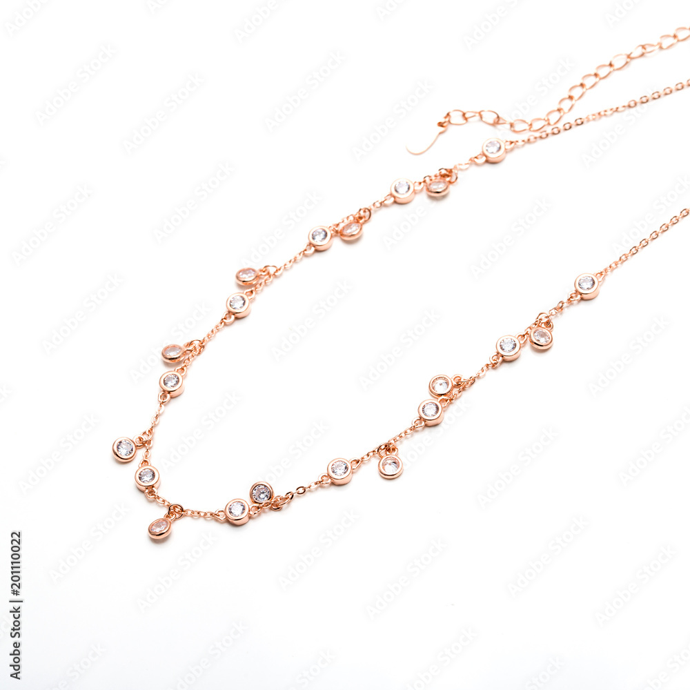 Rose Gold Chain and Diamond Necklace Rose Gold Chain and Diamond Necklace