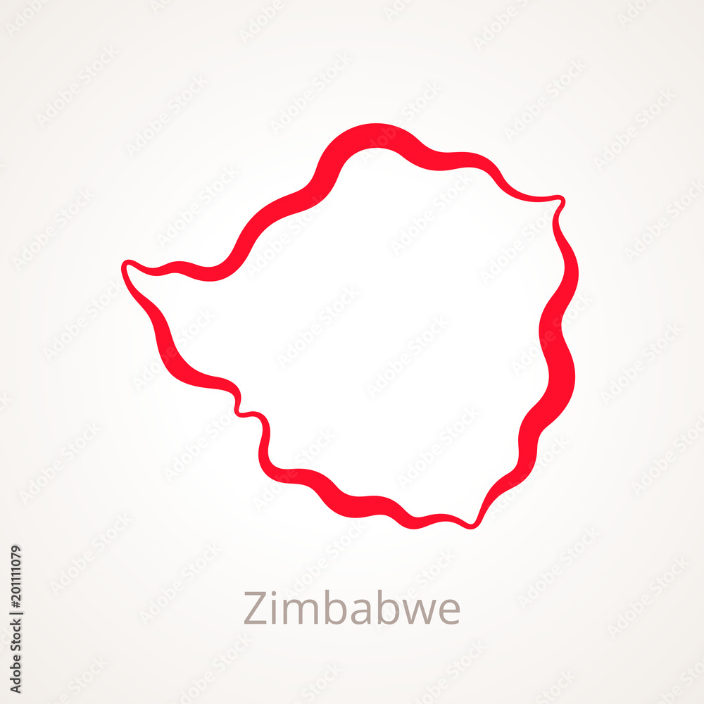 Obraz premium Zimbabwe - Outline Map