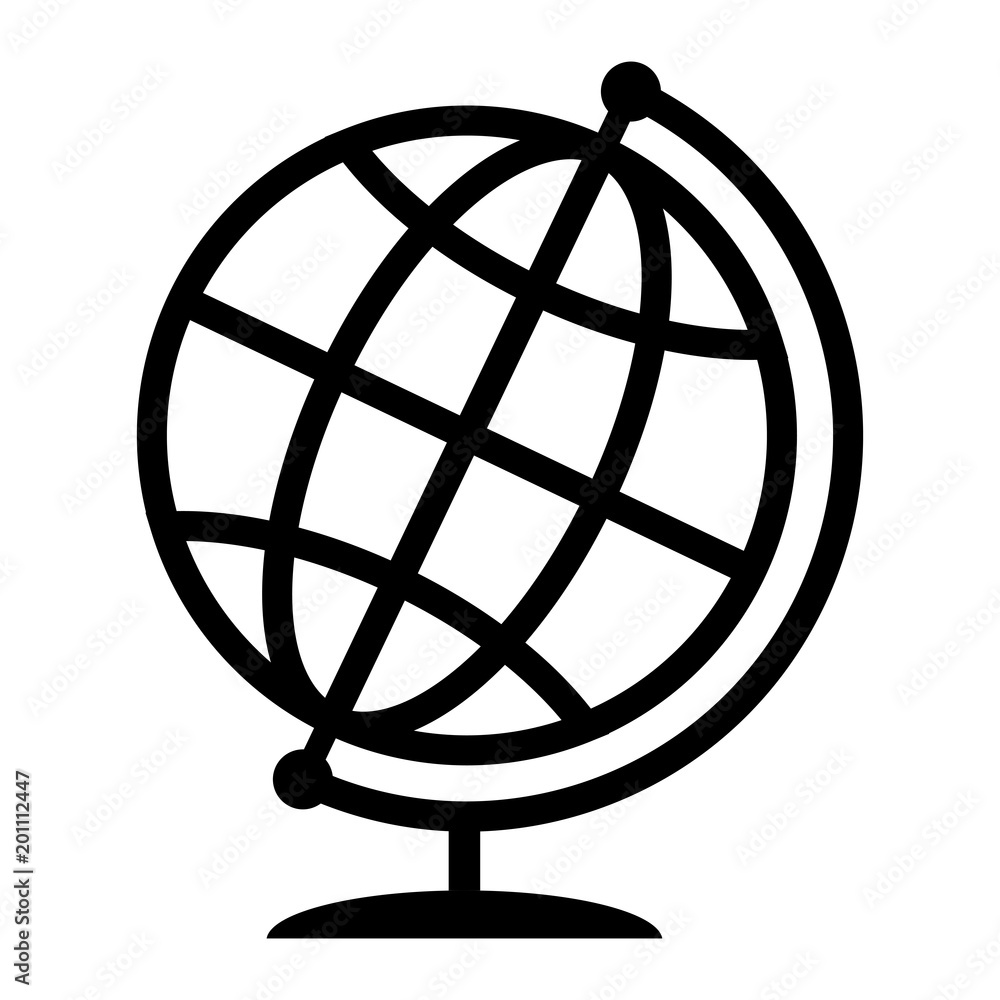Symbolic image of geographical globe. Web icon Symbolic image of geographical globe. Web icon