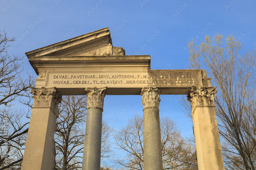 Temple of Antoninus and Faustina in Villa Borghese (Rome, Italy)