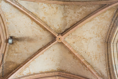 Ceiling in the gothic cathedral, France