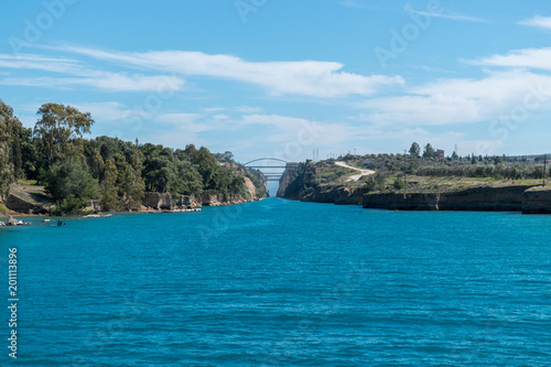The entrance to the Corinth Canal from Ionian Sea