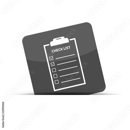 Business Cecklist - Cut Square Icon - Vector Illustration - Isolated On White Background