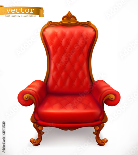 Royal chair. 3d vector icon
