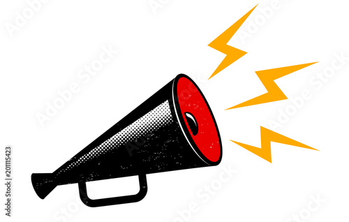 Vector black megaphone.