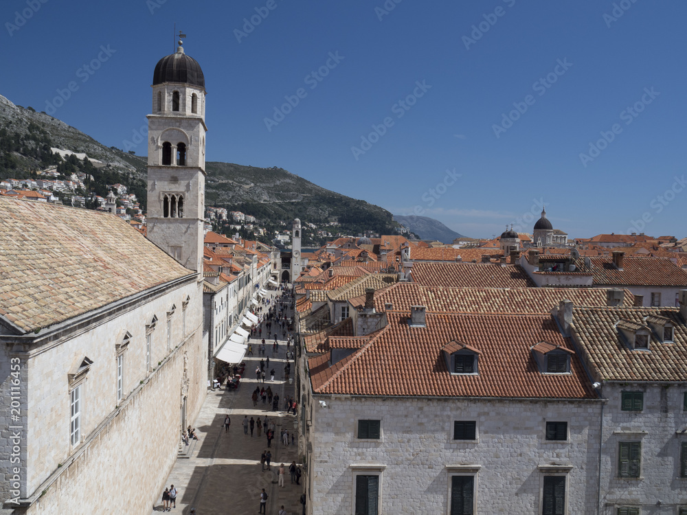 Stradun et Vieille Ville de Dubrovnik, Dalmatie, Croatie