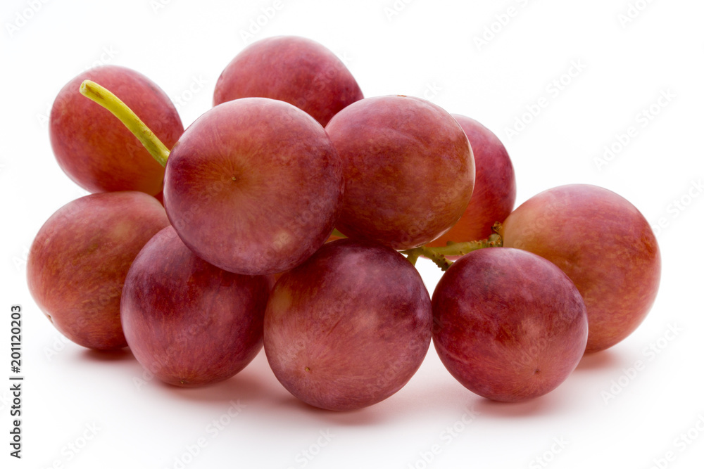 Ripe red grape isolated on white. Ripe red grape isolated on white.