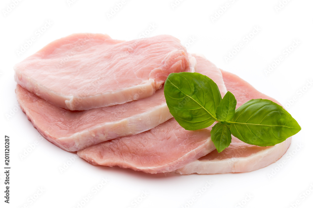 Fresh raw beef steak isolated on white background, top view. Fresh raw beef steak isolated on white background, top view.