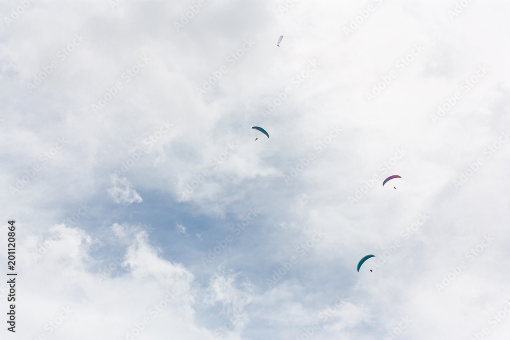 Skydivers in the clouds Skydivers in the clouds