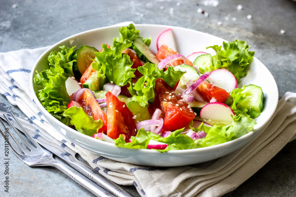 Salad with fresh spring vegetables