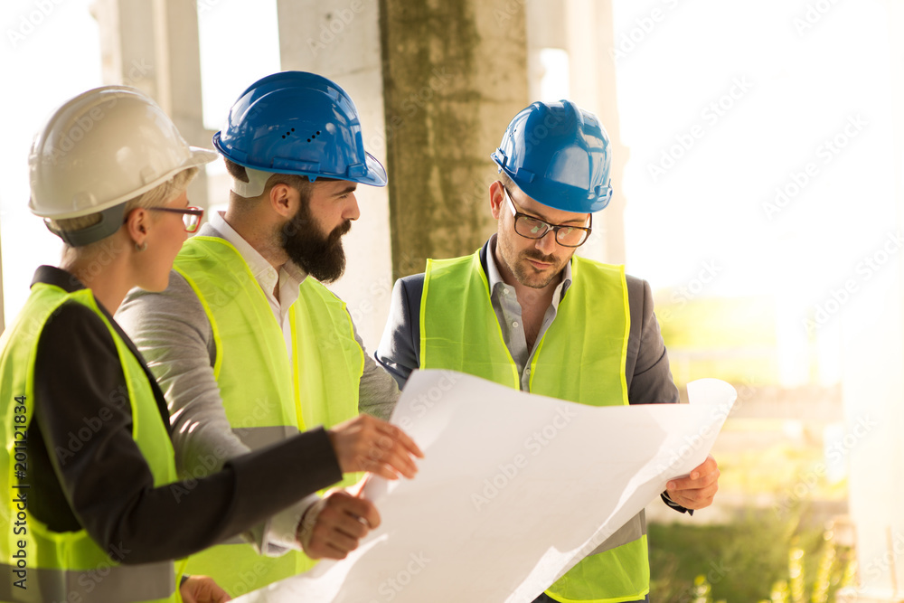 The boss is on the site, checking the work done. The boss is on the site, checking the work done.