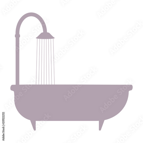 bathroom water hot shower light gray vector outline shape emblem plumbing isolated on white background