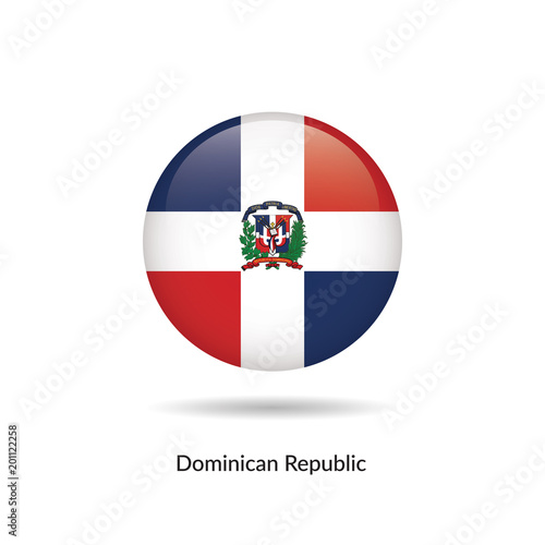 Free Download Dominican Republic flag - round glossy button. Vector Illustration. - GFXLoad