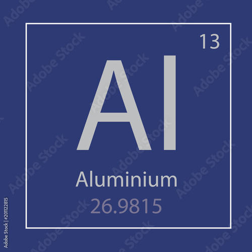 Aluminium Al chemical element icon- vector illustration