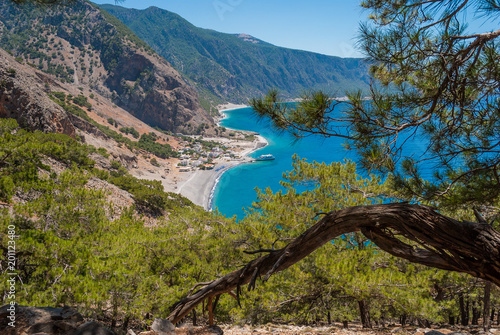 Tableau sur toile Agia Roumeli beach in Chania of Crete, Greece