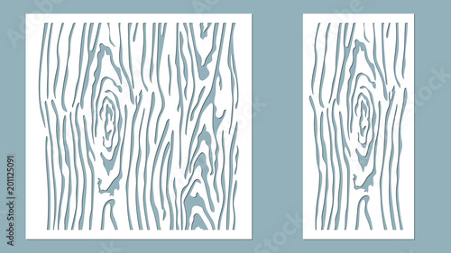 Vector illustration. Decorative panel lines, laser cutting. cut wooden panel.