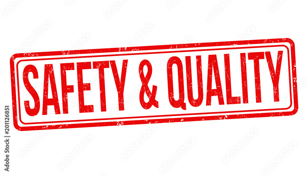 Safety & quality grunge rubber stamp