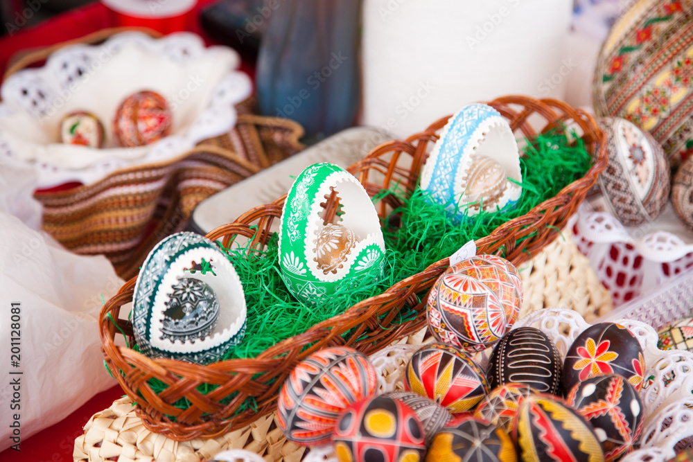 traditional painted easter eggs from Bucovina region, Romania