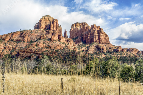 Cathedral Rock Across Field - Sedona, Arizona