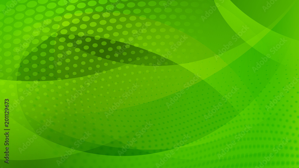 Abstract background of curved lines, curves and halftone dots in green colors Abstract background of curved lines, curves and halftone dots in green colors