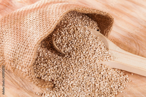 White quinoa seeds, a superfood with many health benefits - Chenopodium quinoa