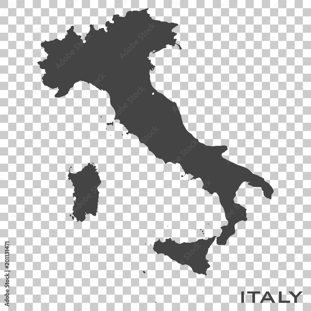  Vector icon map of Italy  on transparent background