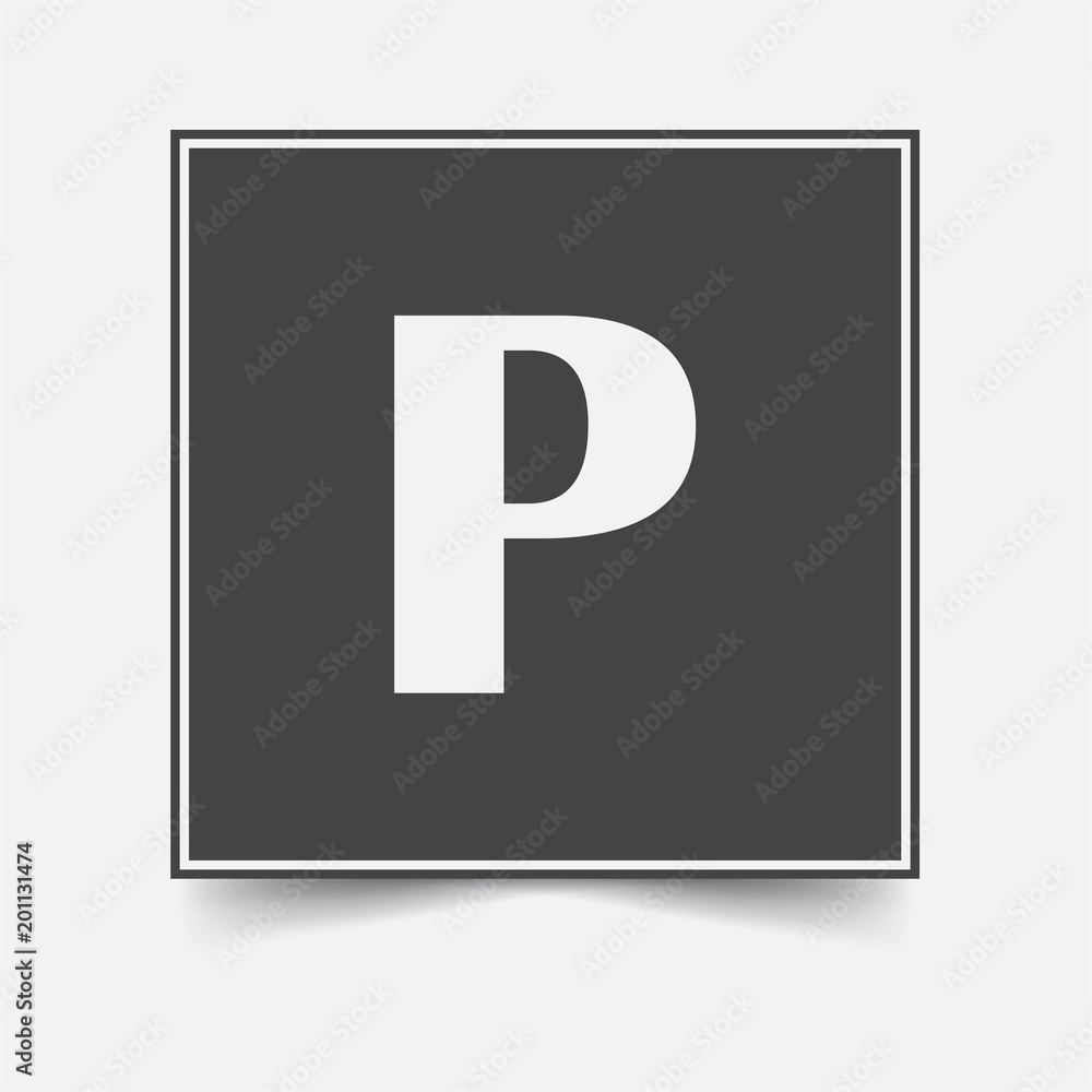 Vector icon parking. Vector plate parking illustration on gray background Vector icon parking. Vector plate parking illustration on gray background