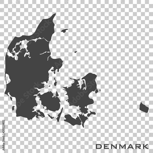 Vector icon map of Denmark on transparent background