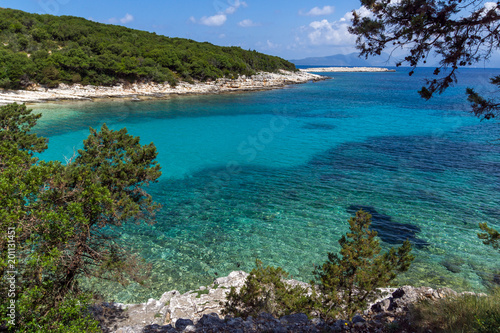 amazing view of Emblisi Fiskardo Beach, Kefalonia, Ionian islands, Greece