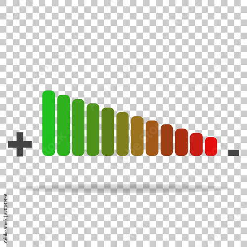 Vector icon adjustment of loudness on a transparent background