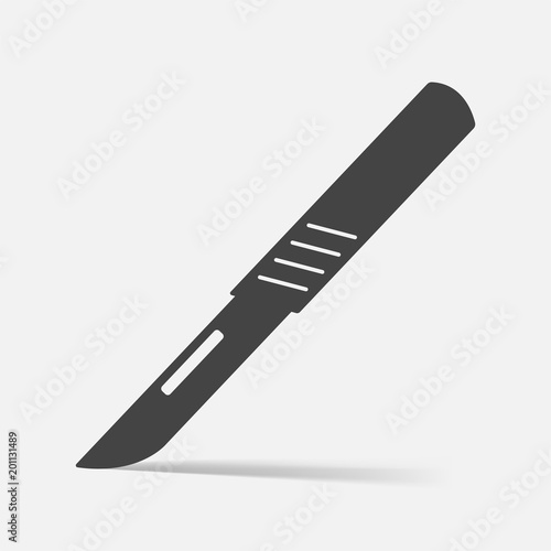 Vector icon scalpel medical surgical on a gray background
