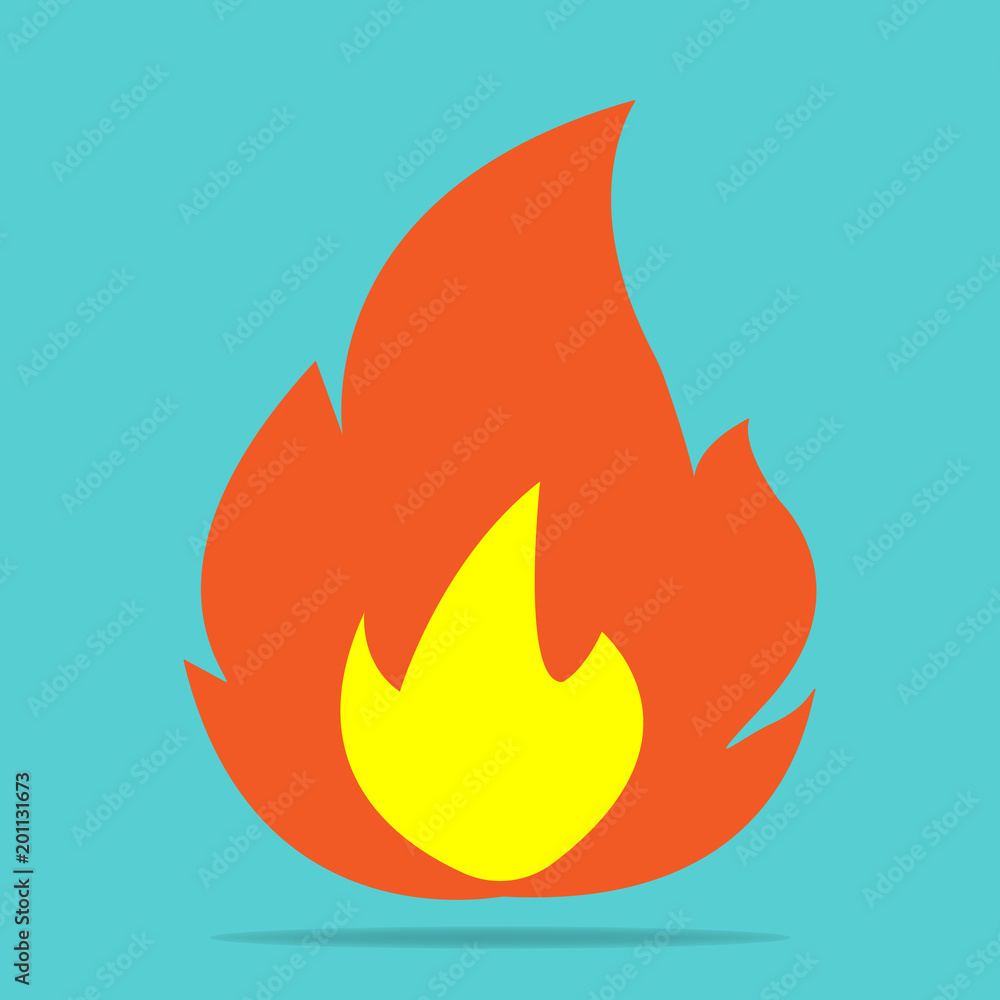 Vector icon fire, flames. A symbol of fire, hot. Multicolored illustration on a bright background Vector icon fire, flames. A symbol of fire, hot. Multicolored illustration on a bright background