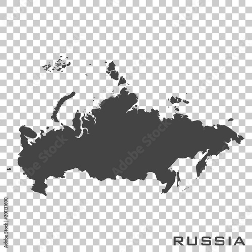 Vector icon map of Russia on transparent background
