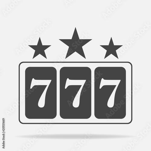 Vector icon winnings in the casino. Jackpot icon 777. Slot machine icon