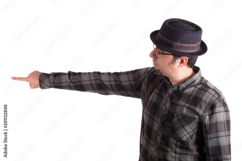Man Pointing His Finger at Something Man Pointing His Finger at Something