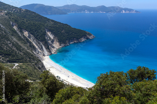 Amazing Landscape of Myrtos beach  Kefalonia  Ionian islands  Greece