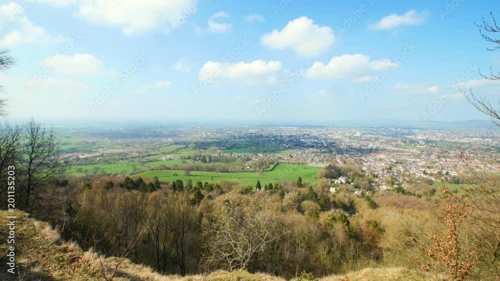 Distant town, Cheltenham, UK, seen from on top of hill. Shot with 10mm extreme wide angle lens (part 2). Distant town, Cheltenham, UK, seen from on top of hill. Shot with 10mm extreme wide angle lens (part 2).