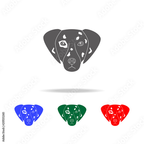 dalmatian face icon. Elements of dogs multi colored icons. Premium quality graphic design icon. Simple icon for websites, web design; mobile app, info graphics photo