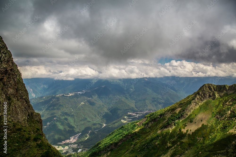 highlands with beautiful clouds