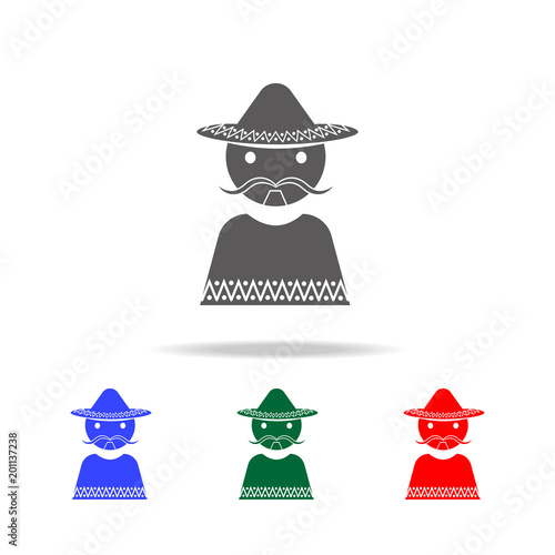 Mexican man icon. Elements of culture of Mexico multi colored icons. Premium quality graphic design icon. Simple icon for websites, web design, mobile app, info graphics