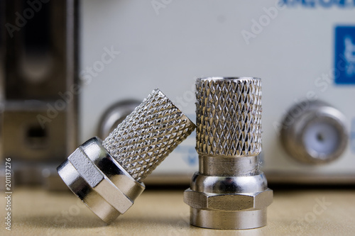Принти на полотні F-type connector in the enlargement