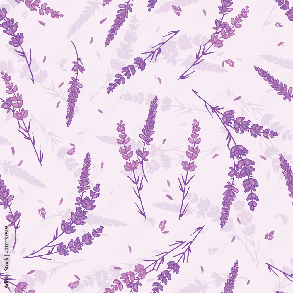 Photo & Art Print Lavender field vector seamless repeat pattern, Oksancia photo-art-print-lavender-field-vector-seamless-repeat-pattern-oksancia