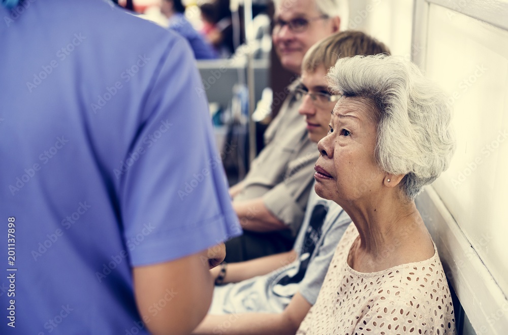 An elderly patient at the hospital An elderly patient at the hospital